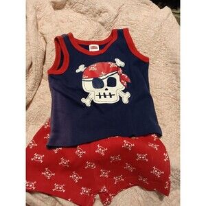 fisher price 3/6 month pirate outfit red and blue